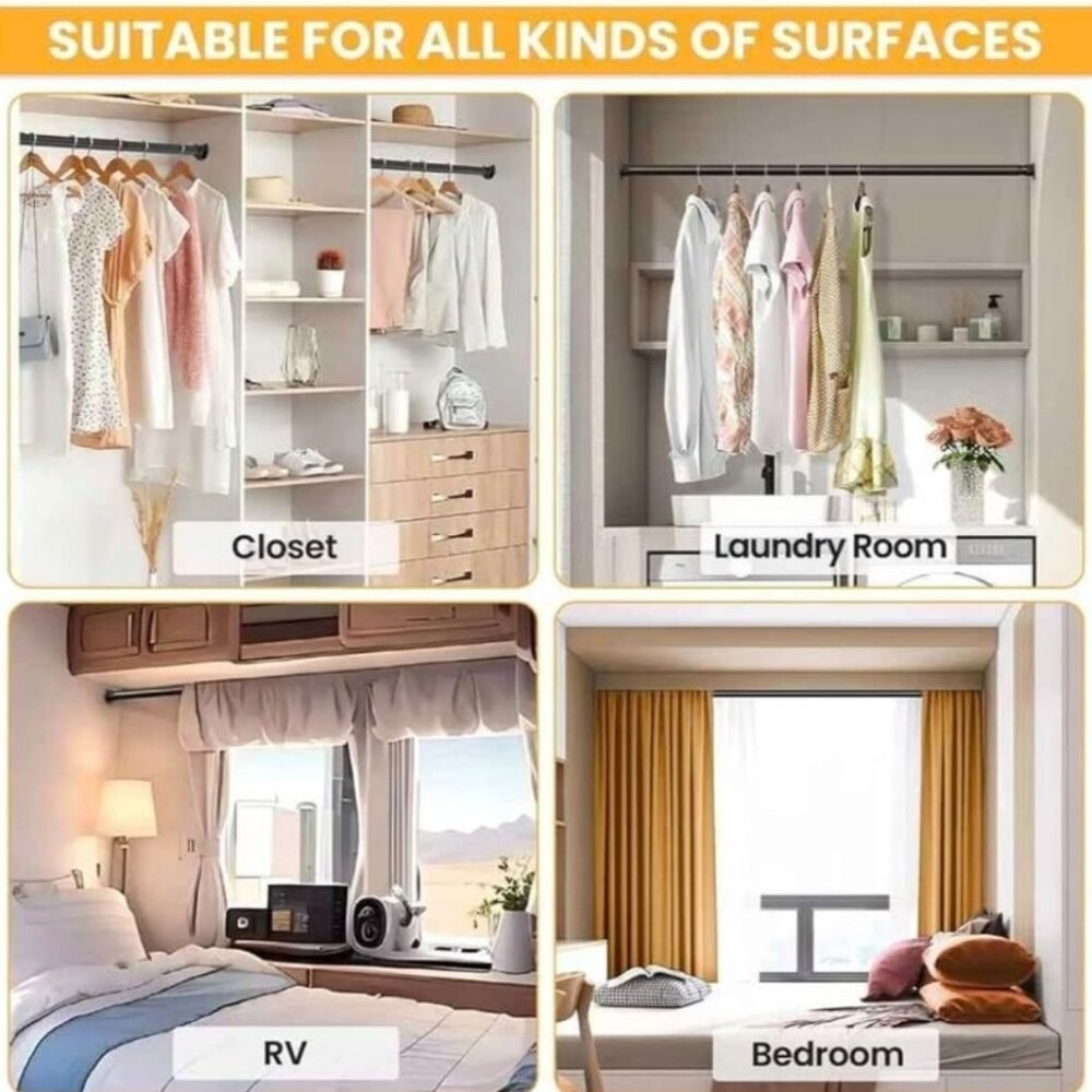 Closet Rods for Hanging Clothes, heavy Duty Closet Rod 17-39 Inch